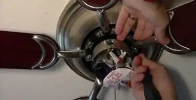 Ceiling fan installation with electrical wiring and mounting by professional electrician in Tampa, FL
