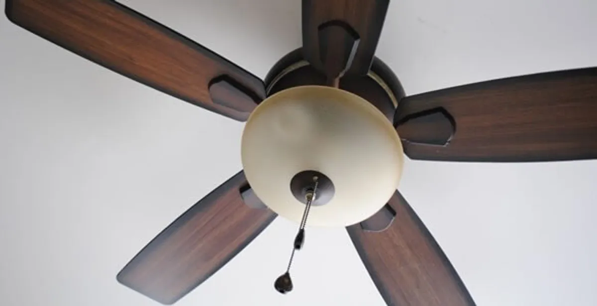 Fully installed ceiling fan with balanced blades and light fixture in Tampa, FL