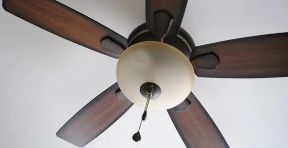 Fully installed ceiling fan with balanced blades and light fixture in Tampa, FL