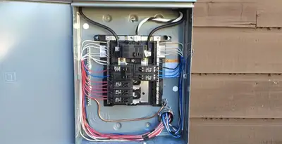 electrical panel upgrade service featuring newly installed electrical panel wired by licensed electricians in Tampa, FL