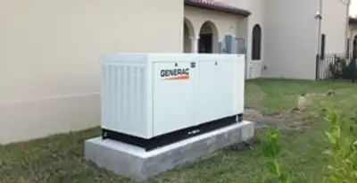 generator installation service showing standby generator professionally installed for residential power backup in Tampa, FL