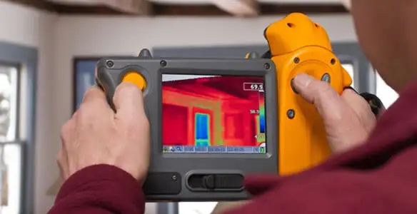 home energy audit service capturing thermal readings to analyze insulation and electrical efficiency in Tampa, FL