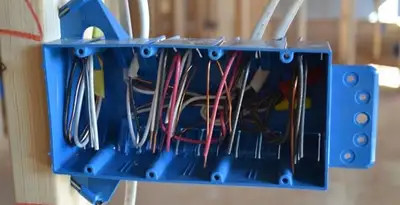 new construction wiring installation featuring electrical boxes and cable routing by expert electricians in Tampa, FL