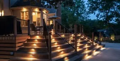 Residential electrician installing outdoor lighting for home safety in Tampa, FL